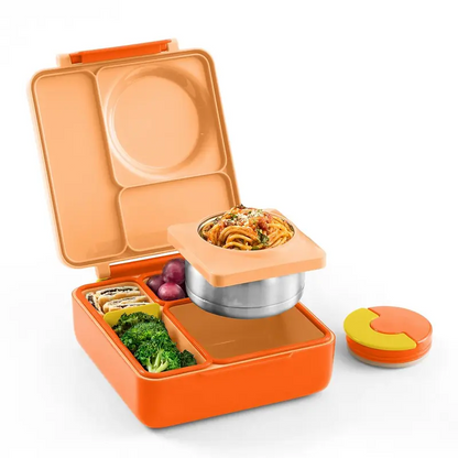 Stainless Steel Insulated Bento Lunch Box with Thermos, 3 Compartments Leak-Proof Food Container, Portable Lunch Box Set