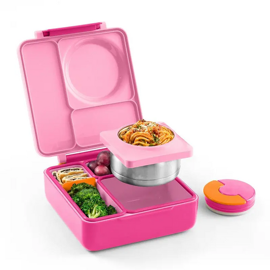Stainless Steel Insulated Bento Lunch Box with Thermos, 3 Compartments Leak-Proof Food Container, Portable Lunch Box Set