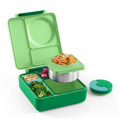 Stainless Steel Insulated Bento Lunch Box with Thermos, 3 Compartments Leak-Proof Food Container, Portable Lunch Box Set